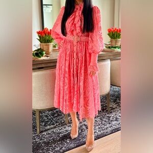 Zimmermann Coral Lace Dress